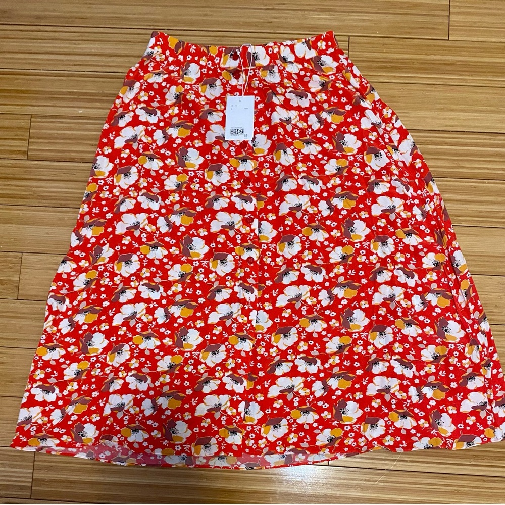 & Other Stories floral button front midi dress. Size 10. NWT.